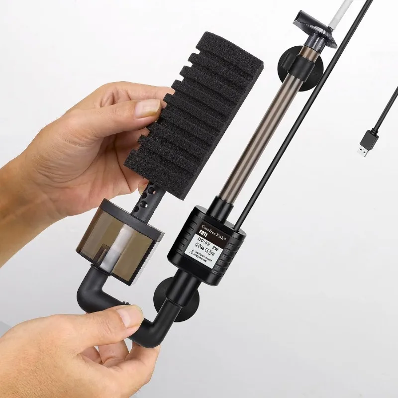 Aquarium Planted Filter - Тихий аквариумный фильтр USB-гебчатый пузырьковый фильтр