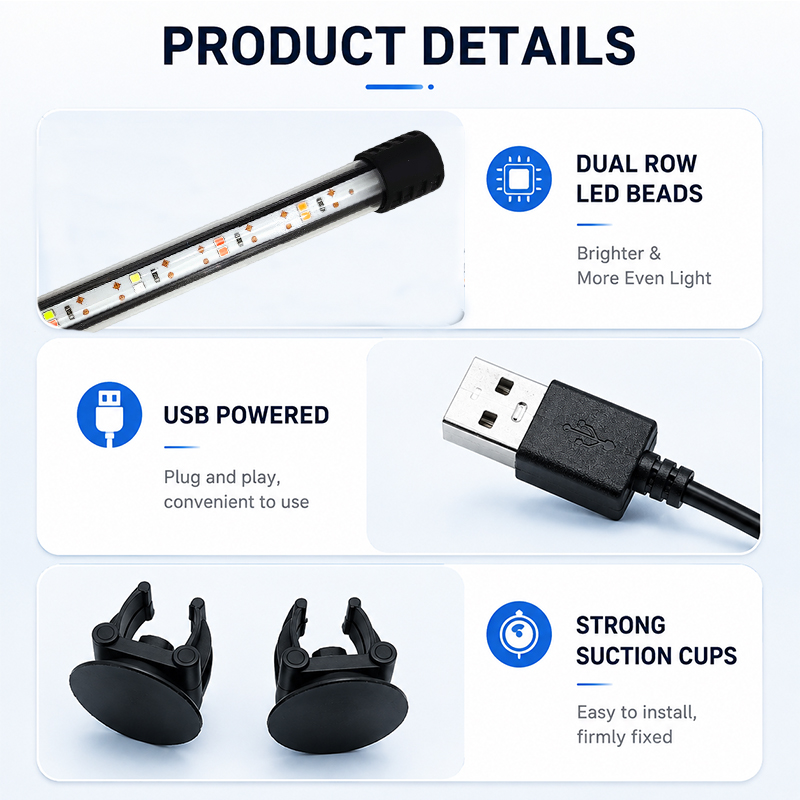 18-58 см USB светодиодная ламп – обзор и цена Led Planted Tank Light